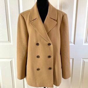 Ann Taylor LOFT Classic Camel Colored Double Breasted Coat